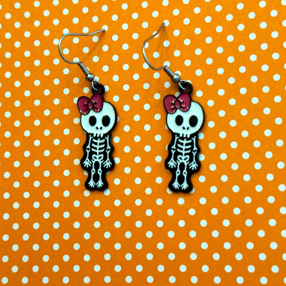 Halloween Skeleton Girl Earrings